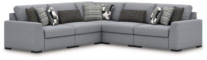 Haines Furniture Outlet - Ashley Furniture - Bealton Sectional - RAF 5-Piece Sectional / Salt and Pepper - 61305S6