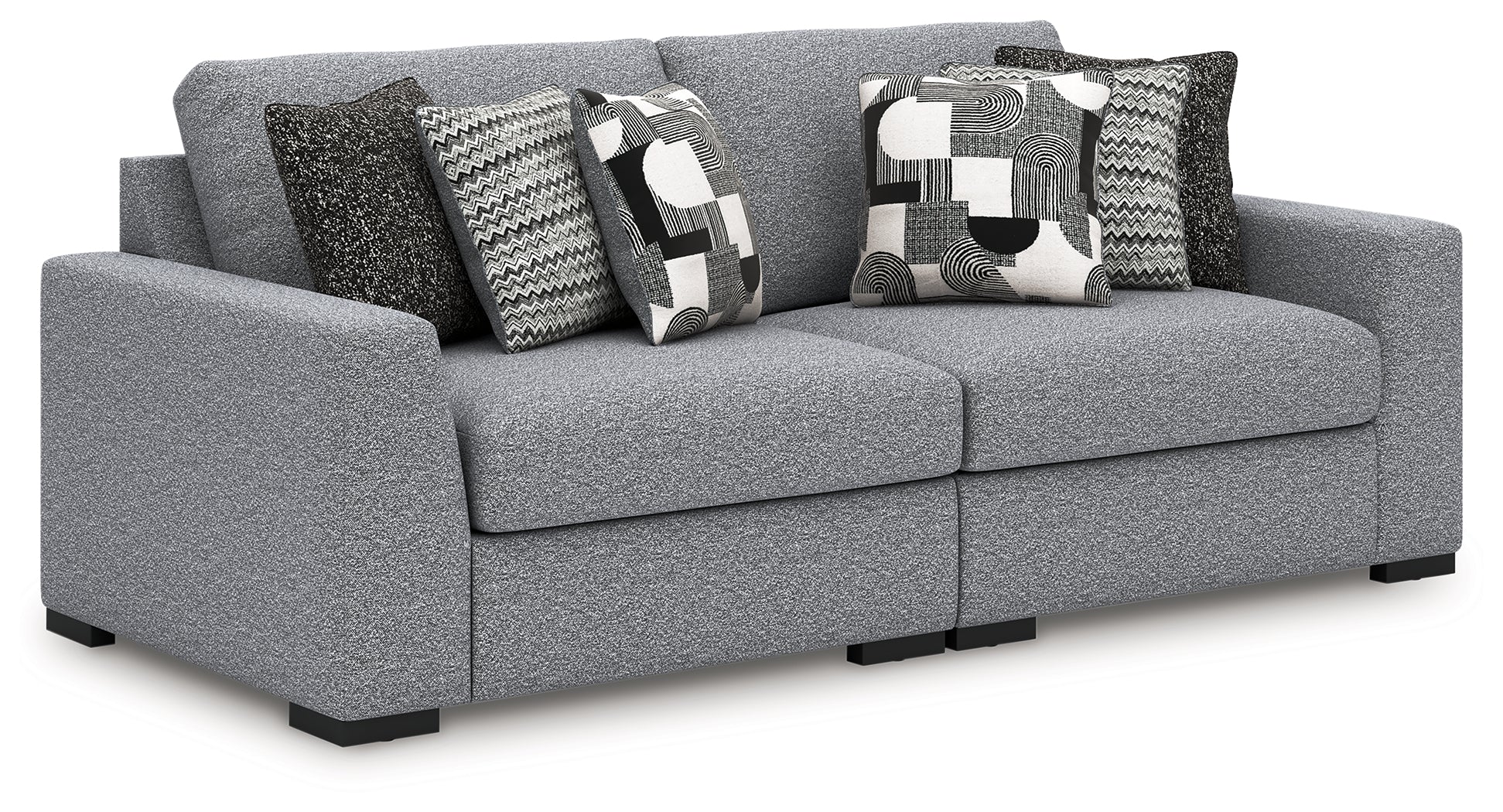 Haines Furniture Outlet - Ashley Furniture - Bealton Sectional - RAF 5-Piece Sectional with Chaise / Salt and Pepper - 61305S7