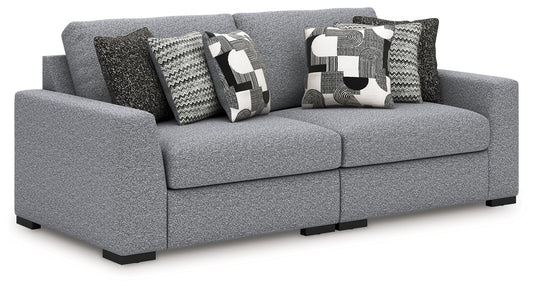 Haines Furniture Outlet - Ashley Furniture - Bealton Sectional - RAF 5-Piece Sectional with Chaise / Salt and Pepper - 61305S7