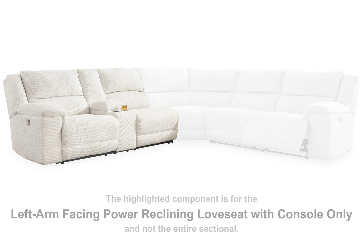 Haines Furniture Outlet - Ashley Furniture - Keensburg Sectional - LAF DBL REC PWR CON Loveseat / Linen - 6180701