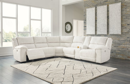 Haines Furniture Outlet - Ashley Furniture - Keensburg Sectional - 3-Piece Power Reclining Sectional / Linen - 61807S2
