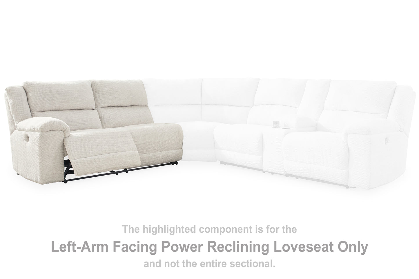 Haines Furniture Outlet - Ashley Furniture - Keensburg Sectional - LAF Reclining Power Loveseat / Linen - 6180763