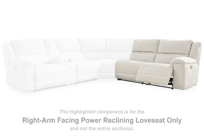 Haines Furniture Outlet - Ashley Furniture - Keensburg Sectional - RAF Reclining Power Loveseat / Linen - 6180775