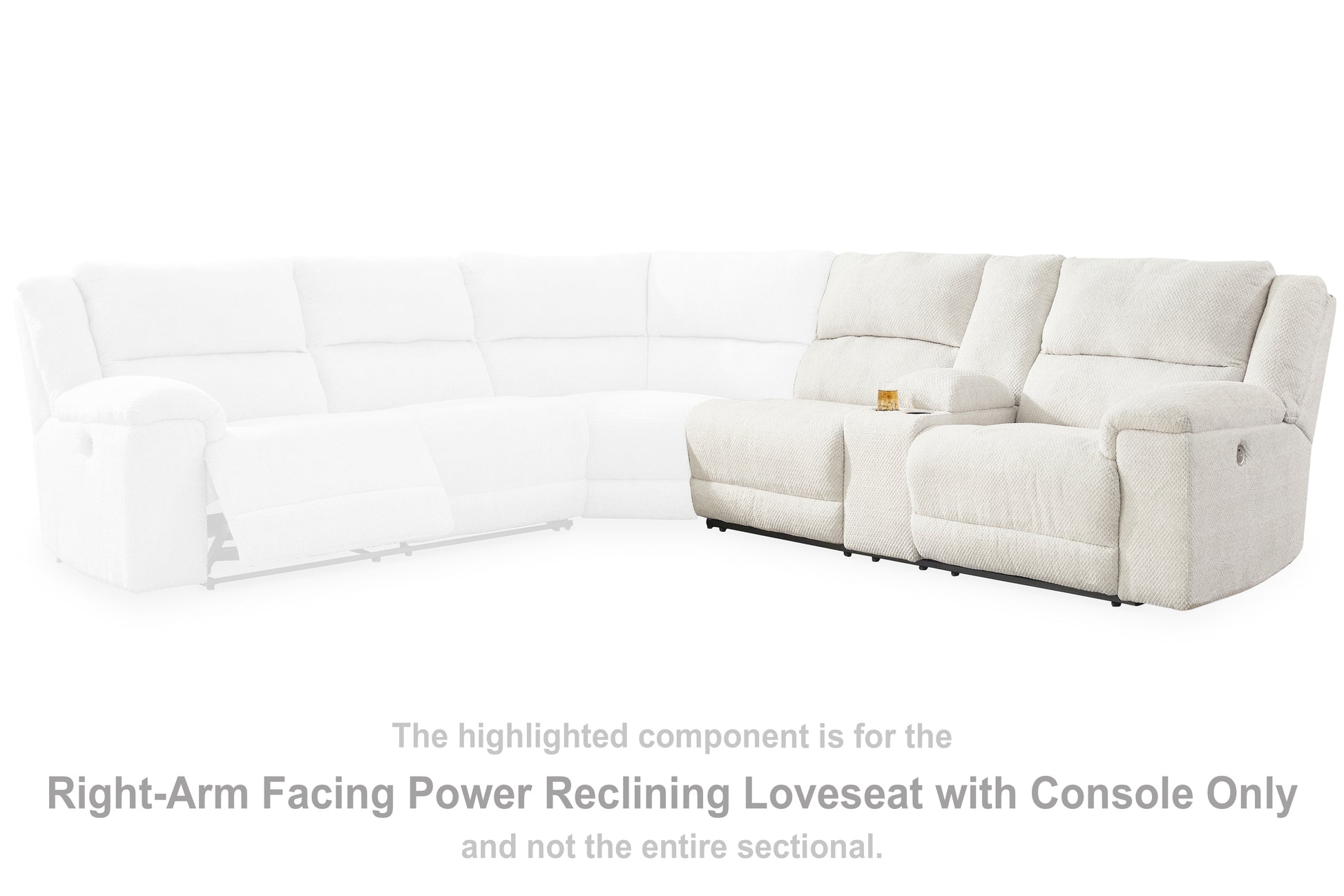 Haines Furniture Outlet - Ashley Furniture - Keensburg Sectional - RAF DBL REC PWR CON Loveseat / Linen - 6180790