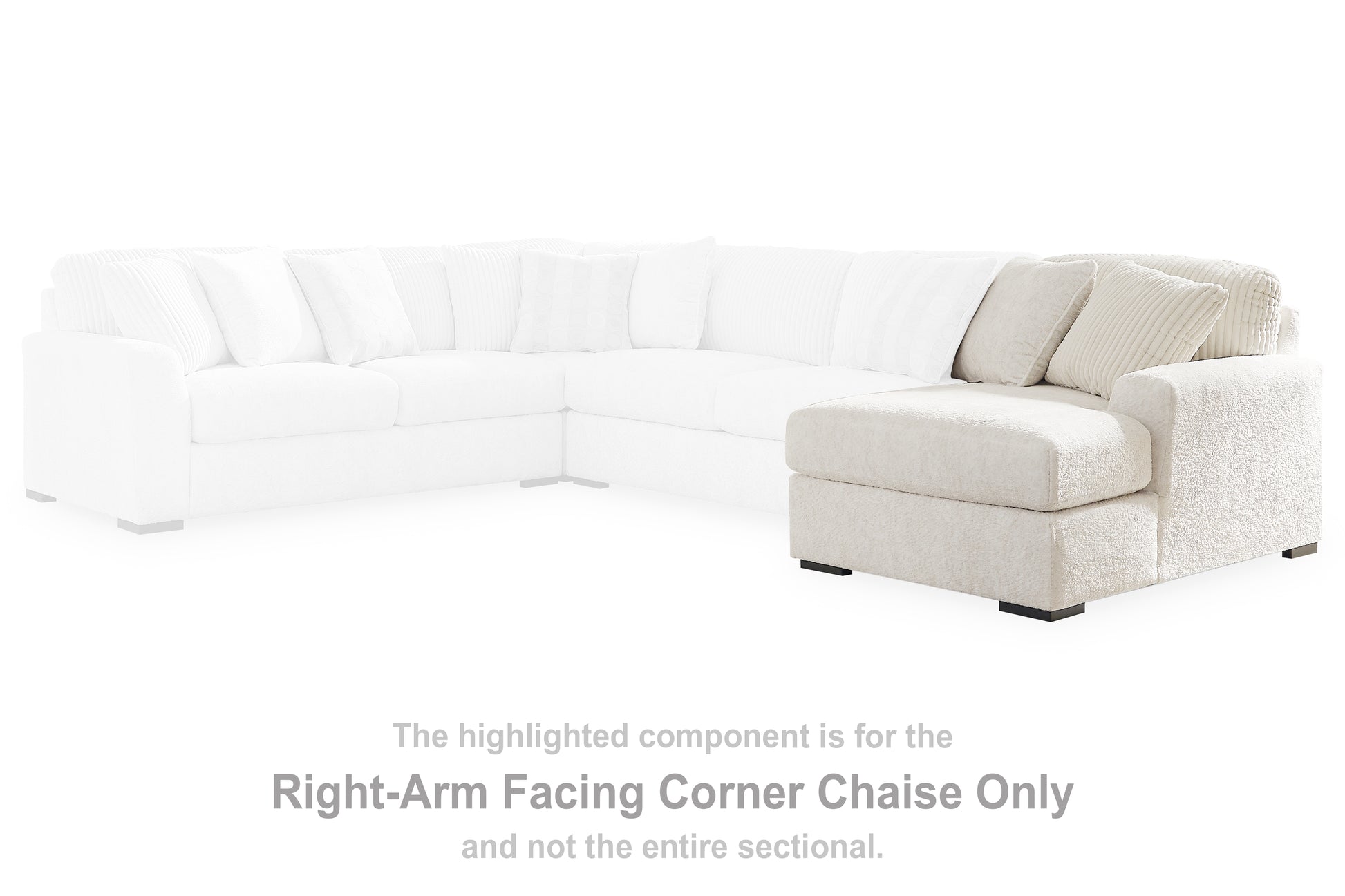 Haines Furniture Outlet - Ashley Furniture - Chessington Sectional - RAF Corner Chaise / Ivory - 6190417