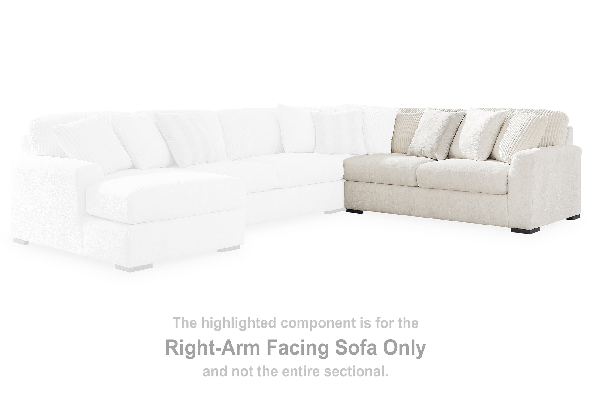 Haines Furniture Outlet - Ashley Furniture - Chessington Sectional - RAF Sofa / Ivory - 6190467