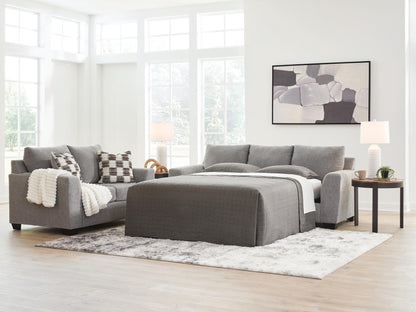 Haines Furniture Outlet - Ashley Furniture - Loreo Living Room - Queen Sofa Sleeper / Flint - 6310339