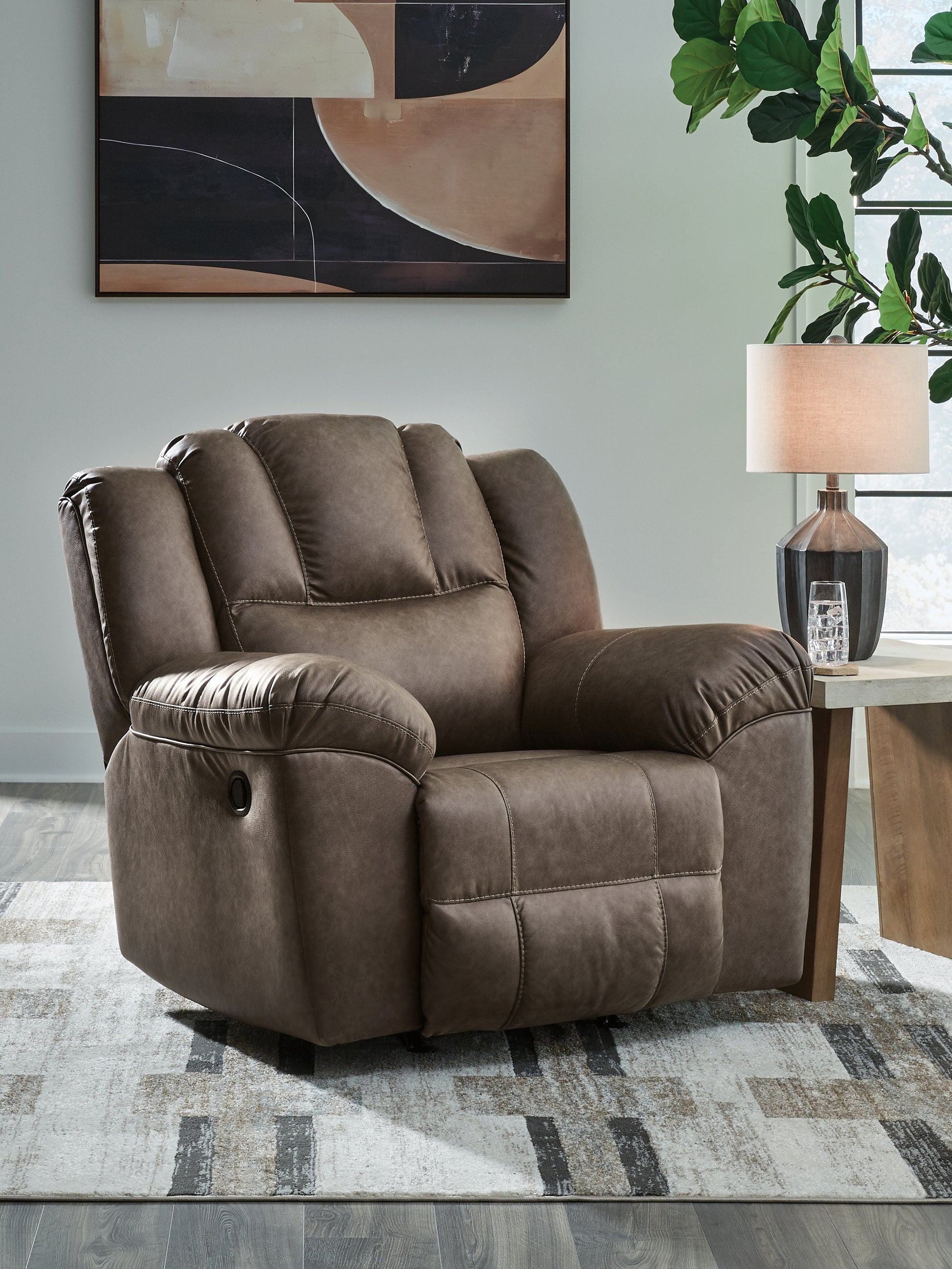 Haines Furniture Outlet - Ashley Furniture - Lowilla Living Room - Rocker Recliner / Driftwood - PC6450625