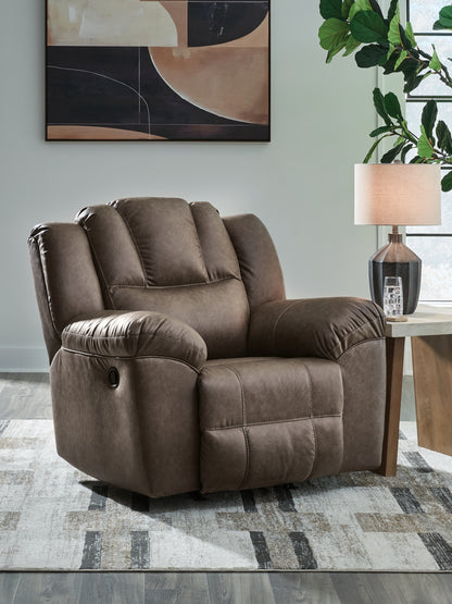 Haines Furniture Outlet - Ashley Furniture - Lowilla Living Room - Rocker Recliner / Driftwood - PC6450625