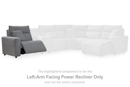 Haines Furniture Outlet - Ashley Furniture - ModMax II Sectional - LAF Zero Wall Power Recliner / Salt and Pepper - 6590658
