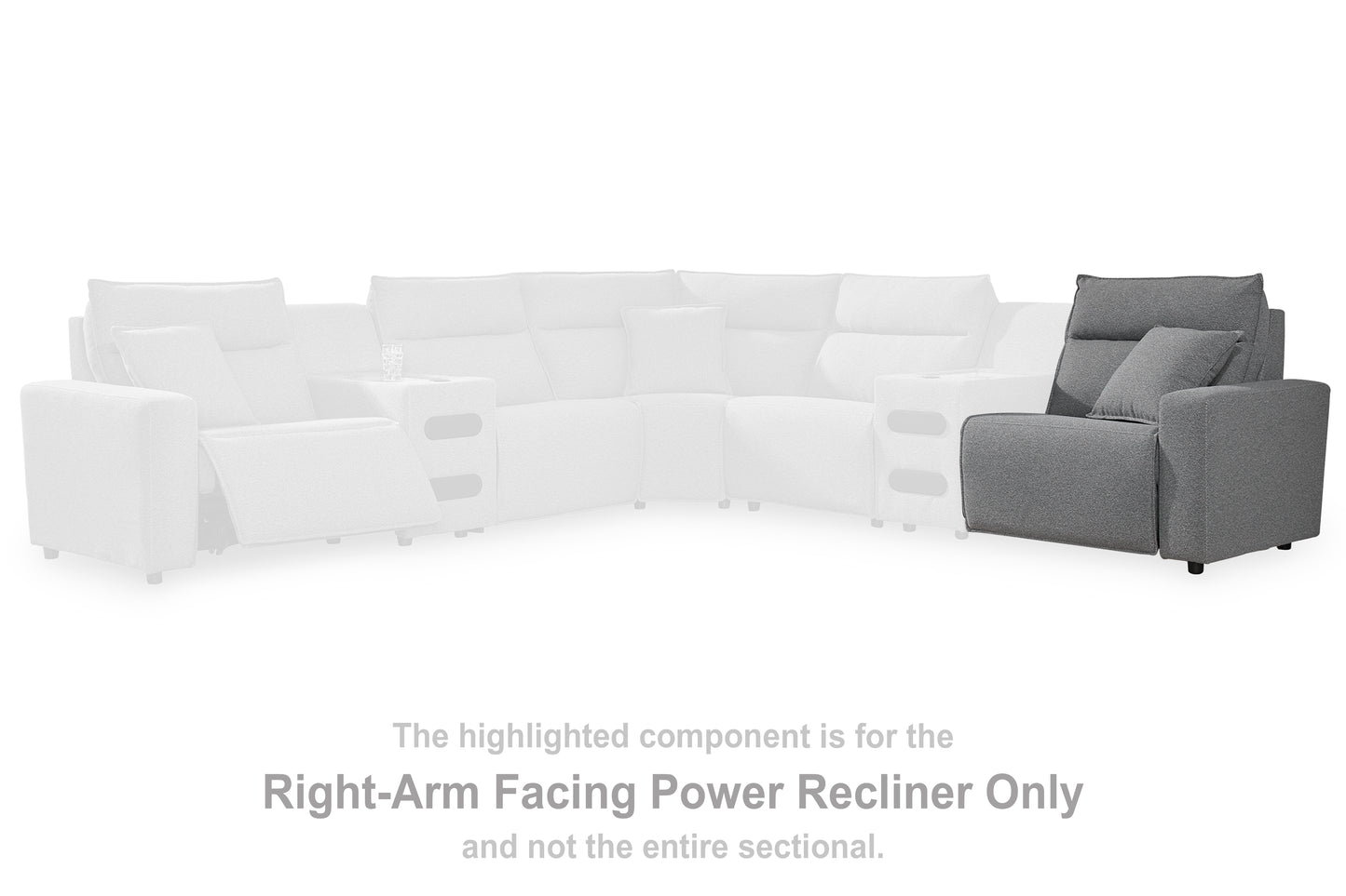 Haines Furniture Outlet - Ashley Furniture - ModMax II Sectional - RAF Zero Wall Power Recliner / Salt and Pepper - 6590662