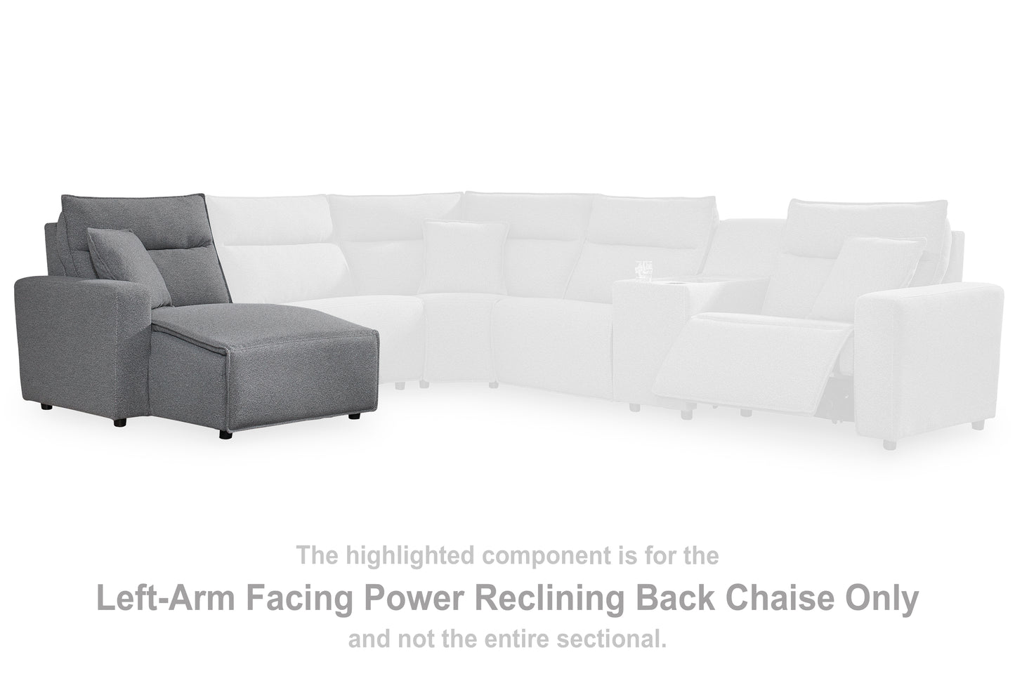 Haines Furniture Outlet - Ashley Furniture - ModMax II Sectional - LAF Press Back Power Chaise / Salt and Pepper - 6590679
