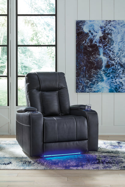 Haines Furniture Outlet - Ashley Furniture - Feazada Living Room - PWR Recliner/ADJ Headrest / Sapphire - 6620613