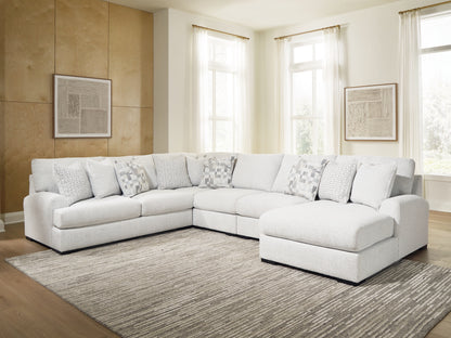 Haines Furniture Outlet - Ashley Furniture - Misty-Lakes Sectional - 5-Piece Sectional with Chaise / Chalk - PC66906S11