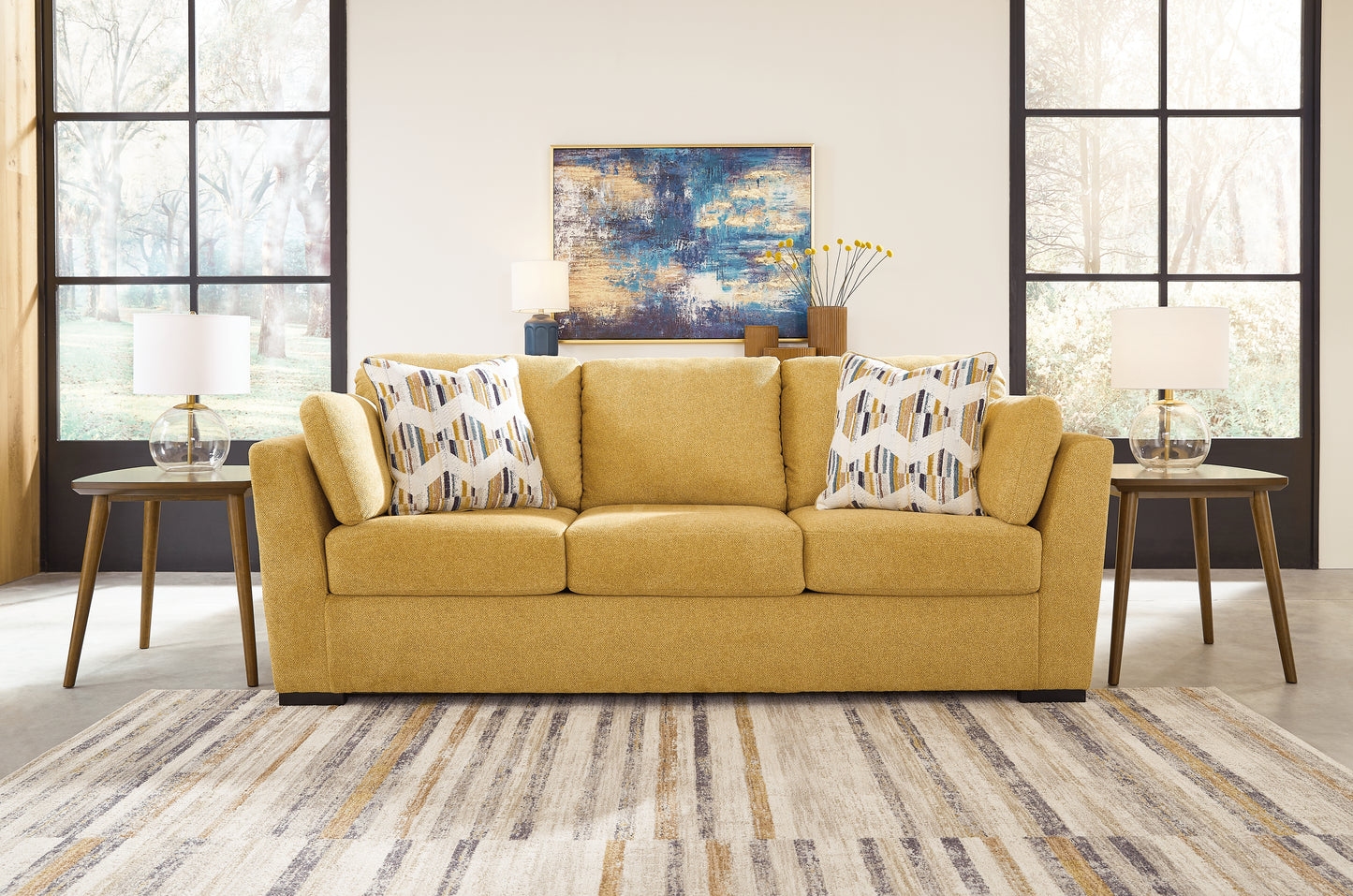 Haines Furniture Outlet - Ashley Furniture - Keerwick Living Room - Sofa / Sunflower - 6750638