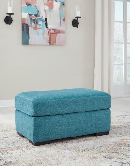 Haines Furniture Outlet - Ashley Furniture - Keerwick Living Room - Ottoman / Teal - 6750714