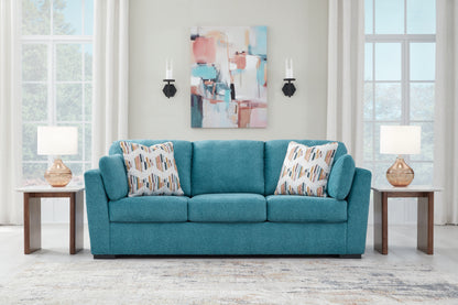 Haines Furniture Outlet - Ashley Furniture - Keerwick Living Room - Sofa / Teal - 6750738