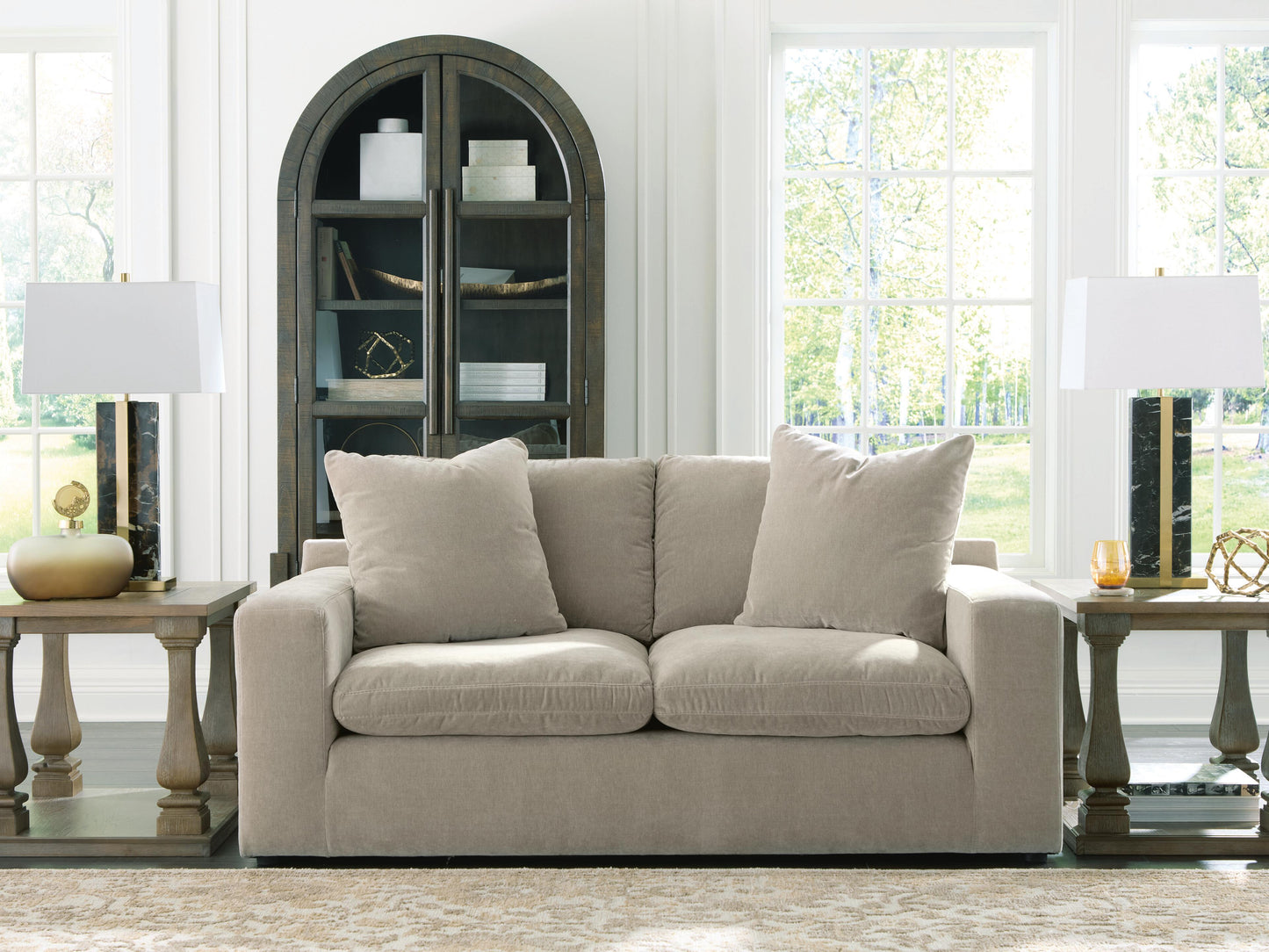 Haines Furniture Outlet - Ashley Furniture - Maxton Heights Living Room - Loveseat / Pebble - 6780835