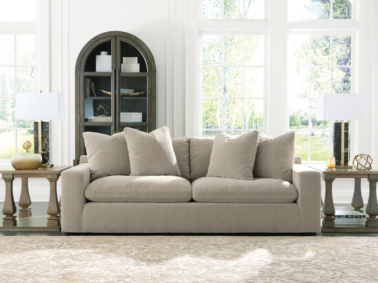Haines Furniture Outlet - Ashley Furniture - Maxton Heights Living Room - Sofa / Pebble - 6780838