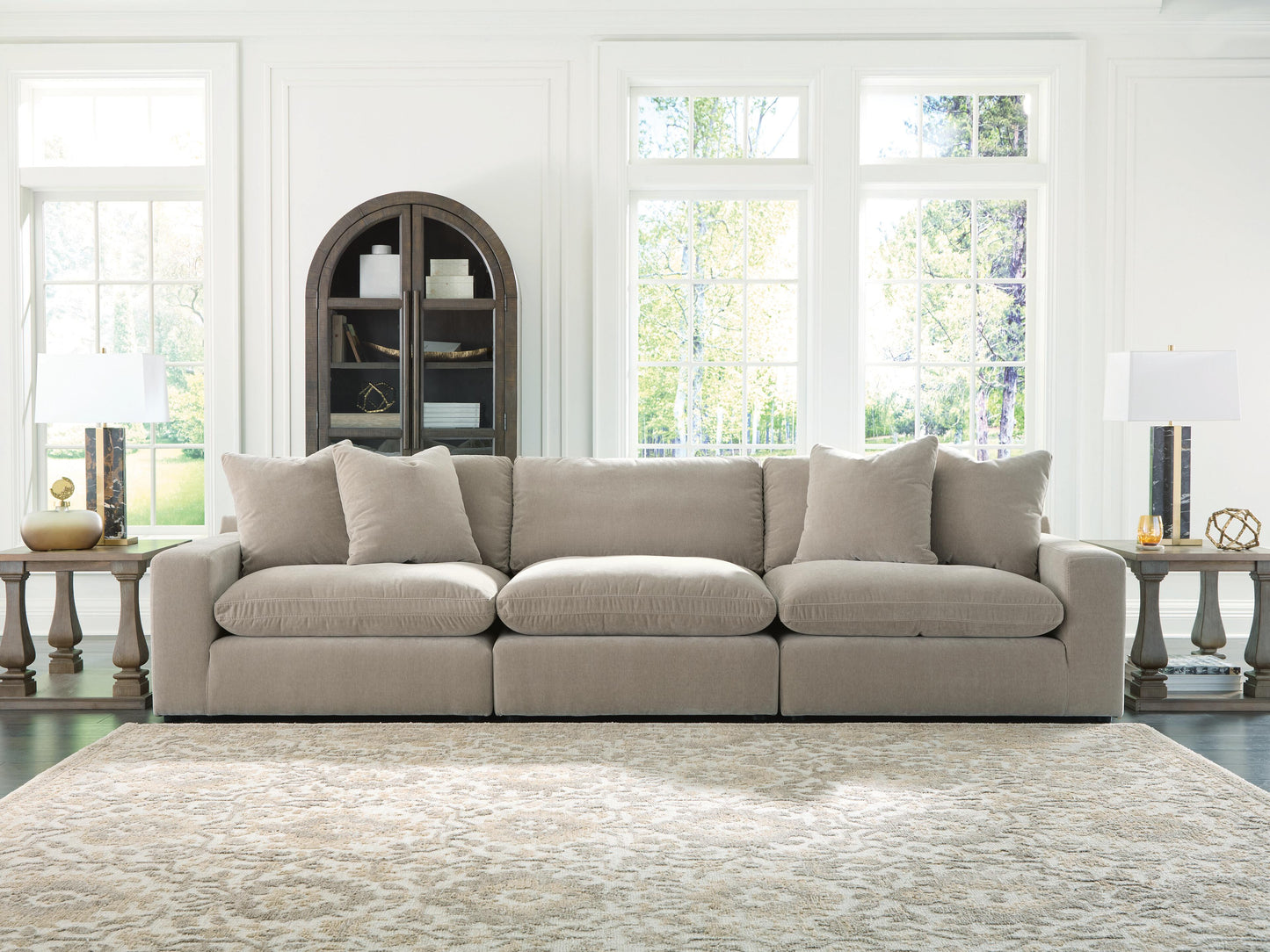 Haines Furniture Outlet - Ashley Furniture - Maxton Heights Sectional - RAF 3-Piece Sectional Sofa / Pebble - 67808S2
