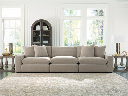 Haines Furniture Outlet - Ashley Furniture - Maxton Heights Sectional - RAF 3-Piece Sectional Sofa / Pebble - 67808S2