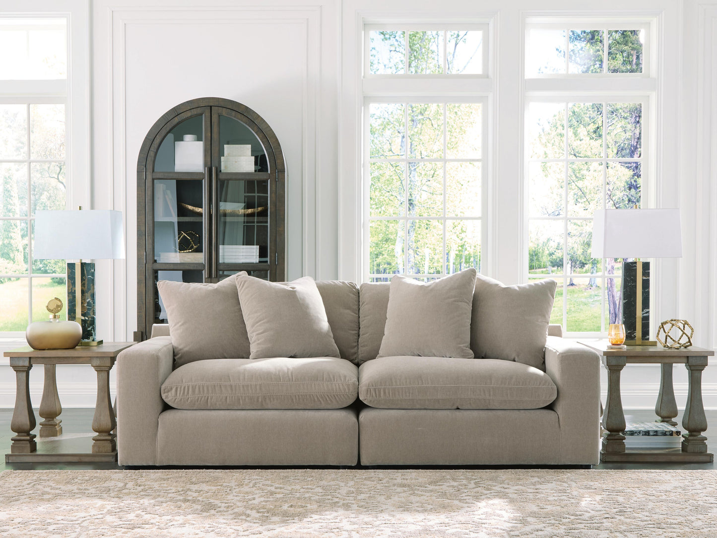 Haines Furniture Outlet - Ashley Furniture - Maxton Heights Sectional - RAF 2-Piece Sectional Sofa / Pebble - 67808S1