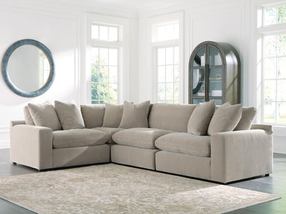 Haines Furniture Outlet - Ashley Furniture - Maxton Heights Sectional - RAF 4-Piece Sectional / Pebble - 67808S3