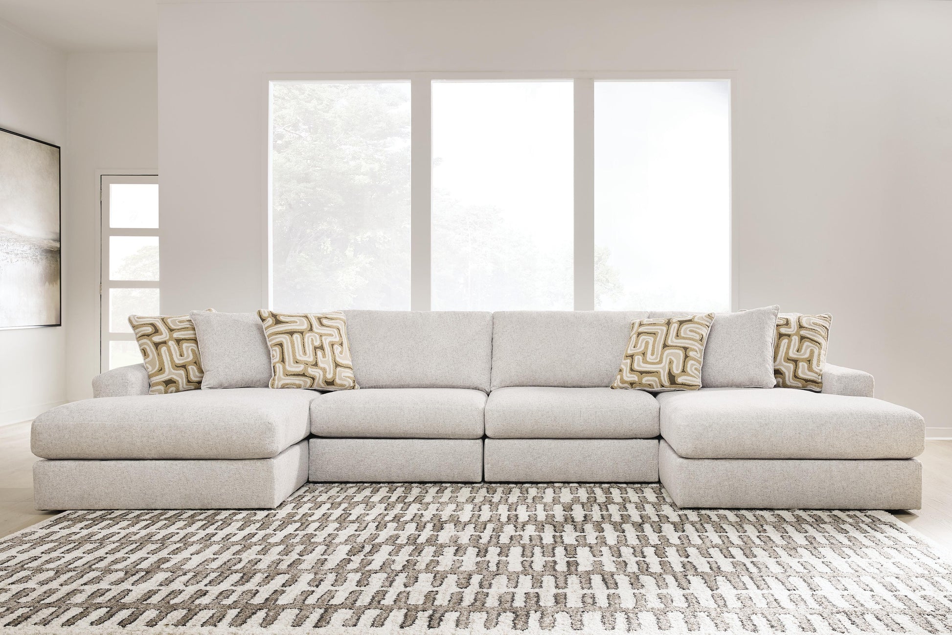 Haines Furniture Outlet - Ashley Furniture - Kestrie 4-Piece Double Chaise Sectional - 4-Piece Double Chaise Sectional - PC68706S9