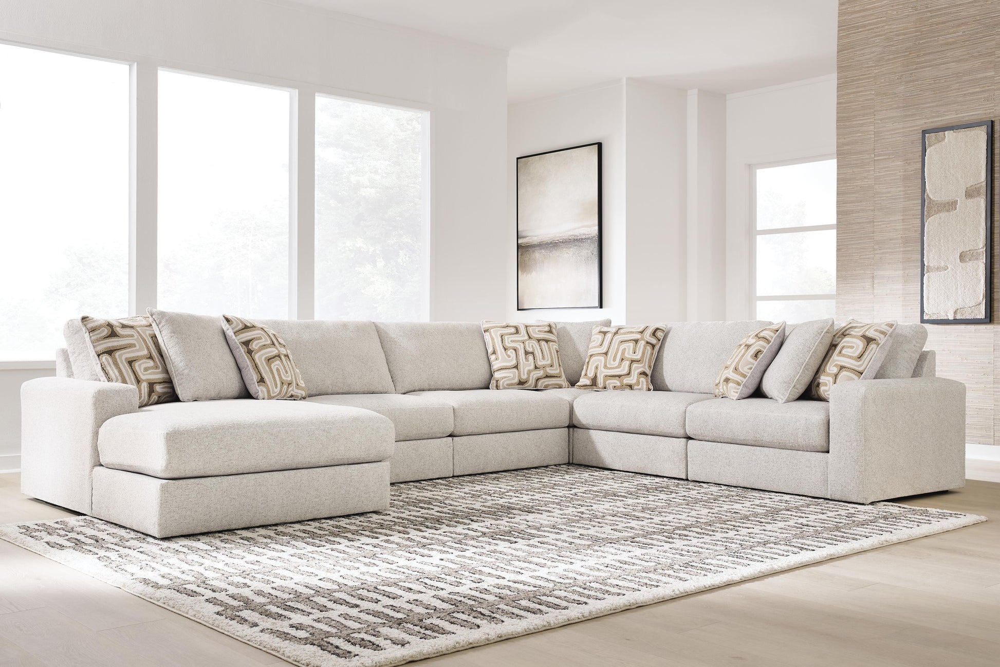 Haines Furniture Outlet - Ashley Furniture - Kestrie Sectional - RAF 6-Piece Sectional with Chaise - PC68706S14