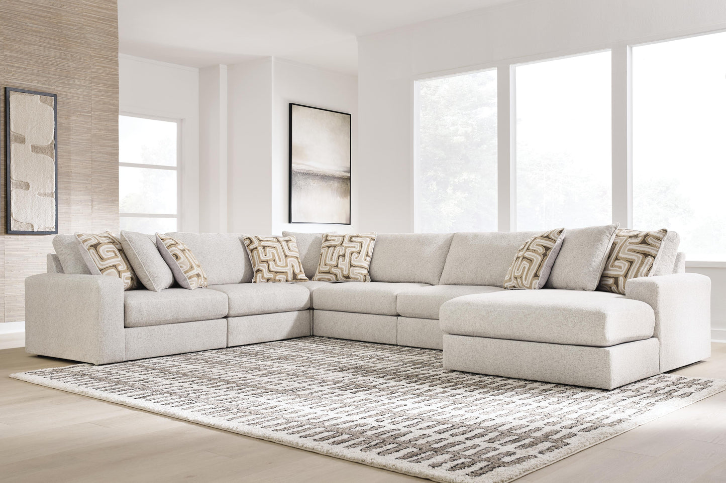 Haines Furniture Outlet - Ashley Furniture - Kestrie 6-Piece Sectional with Chaise - 6-Piece Sectional with Chaise - PC68706S15