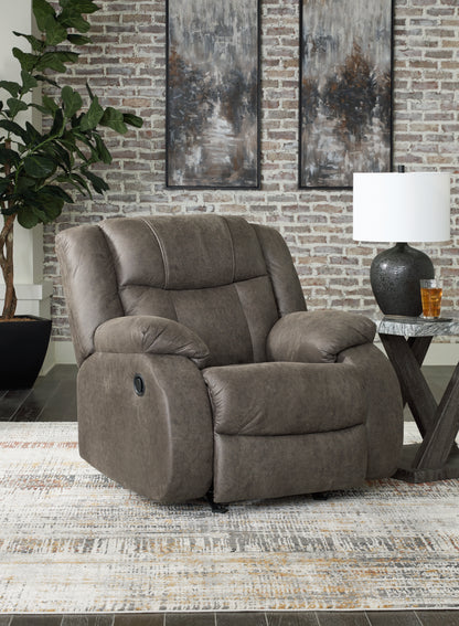 Haines Furniture Outlet - Ashley Furniture - First Base Living Room - Rocker Recliner / Gunmetal - 6880425