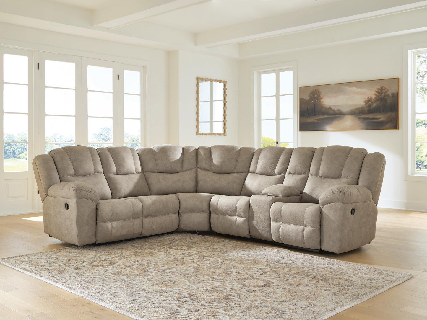 Haines Furniture Outlet - Ashley Furniture - Pearce-Pike Sectional - 3-Piece Reclining Sectional with Console - PC69205S2