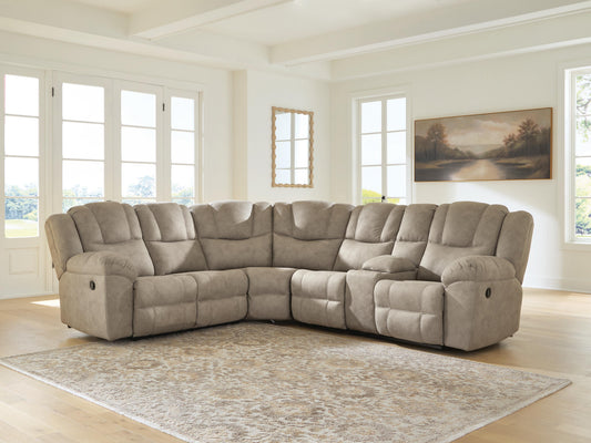 Haines Furniture Outlet - Ashley Furniture - Pearce-Pike Sectional - 3-Piece Reclining Sectional with Console - PC69205S2