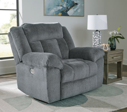 Haines Furniture Outlet - Ashley Furniture - Tip-Off Living Room - PWR REC Sofa with ADJ Headrest / Wheat - 6930515