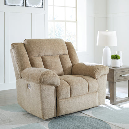 Haines Furniture Outlet - Ashley Furniture - Tip-Off Living Room - PWR Recliner/ADJ Headrest / Wheat - 6930582