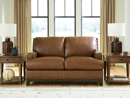 Haines Furniture Outlet - Ashley Furniture - Saonara Living Room - Loveseat / Amber - PC7310935