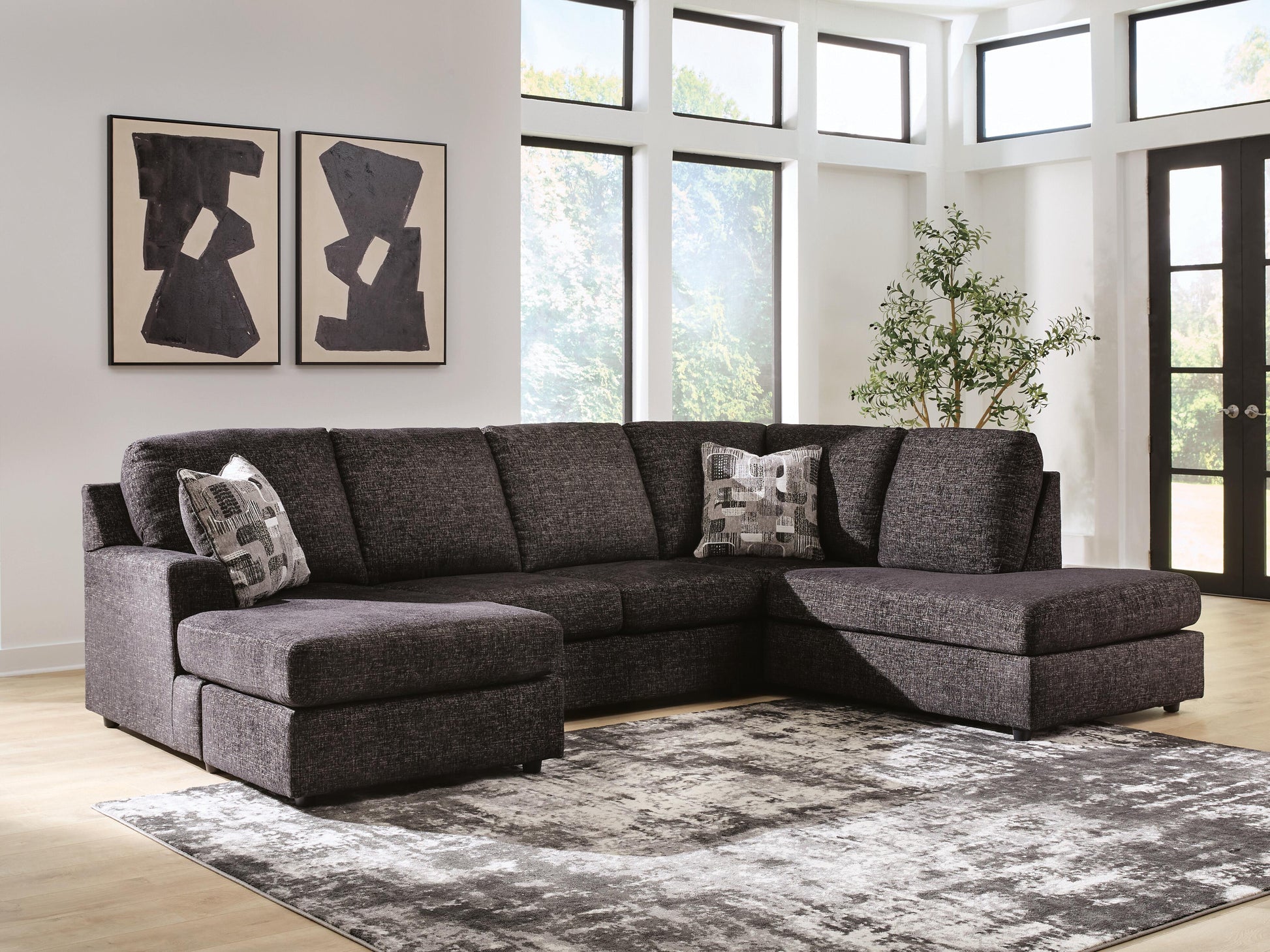 Haines Furniture Outlet - Ashley Furniture - Lentiz Sectional - LAF 2-Piece Sectional with Chaise - PC73404S2
