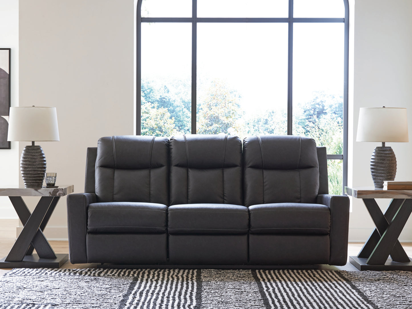 Haines Furniture Outlet - Ashley Furniture - Mackmenville Living Room - Reclining Sofa / Carbon - 7471388