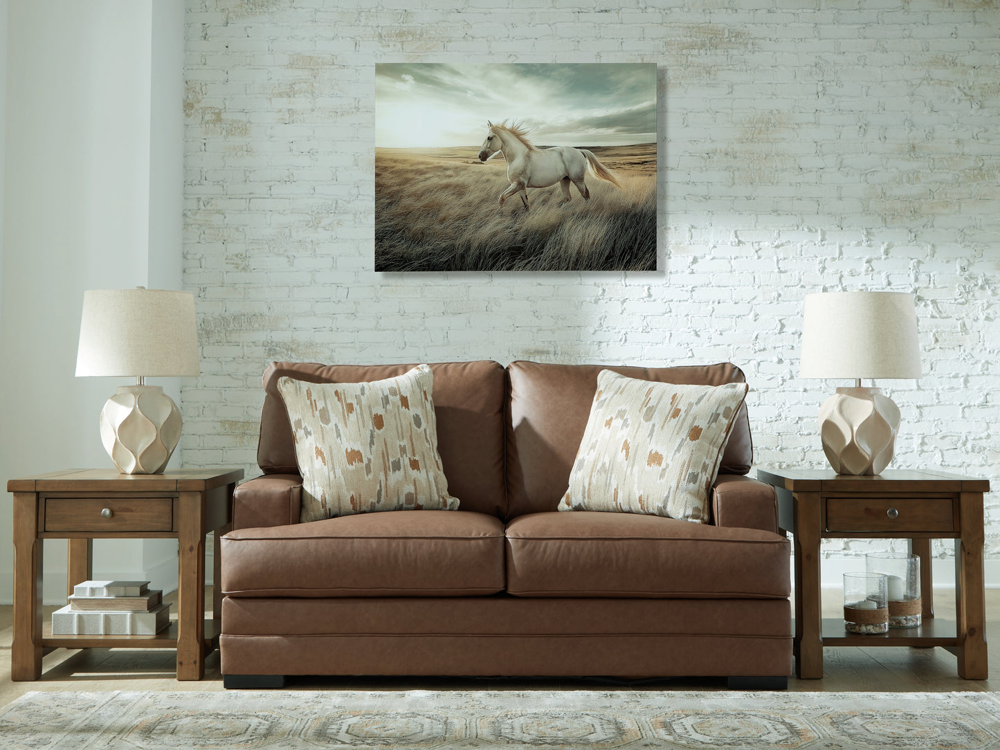 Haines Furniture Outlet - Ashley Furniture - VillaCourt Living Room - Sofa / Caramel - 7490938