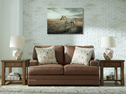 Haines Furniture Outlet - Ashley Furniture - VillaCourt Living Room - Sofa / Caramel - 7490938