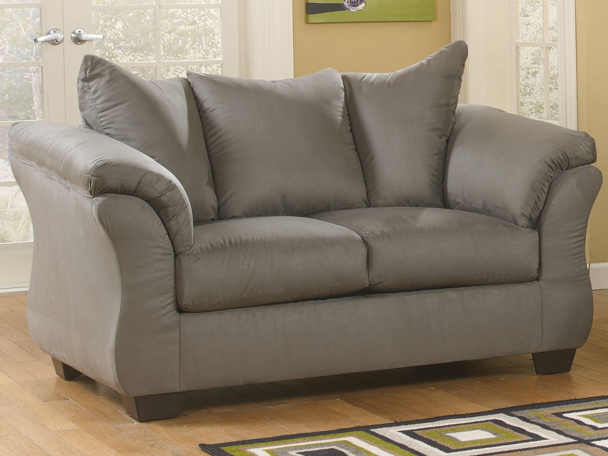 Haines Furniture Outlet - Ashley Furniture - Darcy Living Room - Loveseat / Cobblestone - 7500535