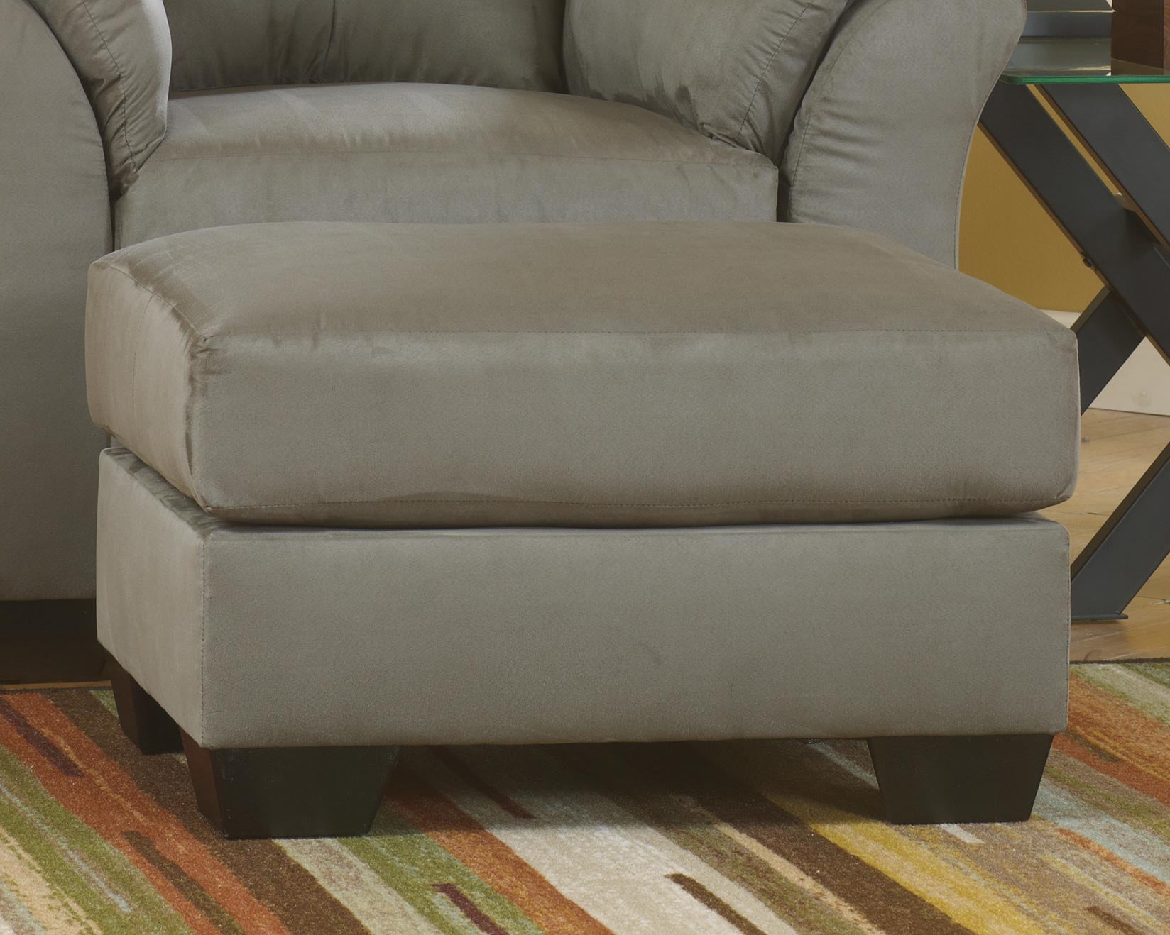Haines Furniture Outlet - Ashley Furniture - Darcy Living Room - Ottoman / Cobblestone - 7500514