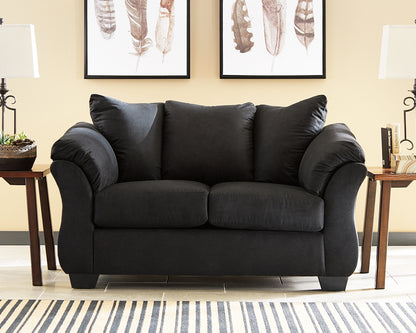 Haines Furniture Outlet - Ashley Furniture - Darcy Living Room - Loveseat / Black - 7500835