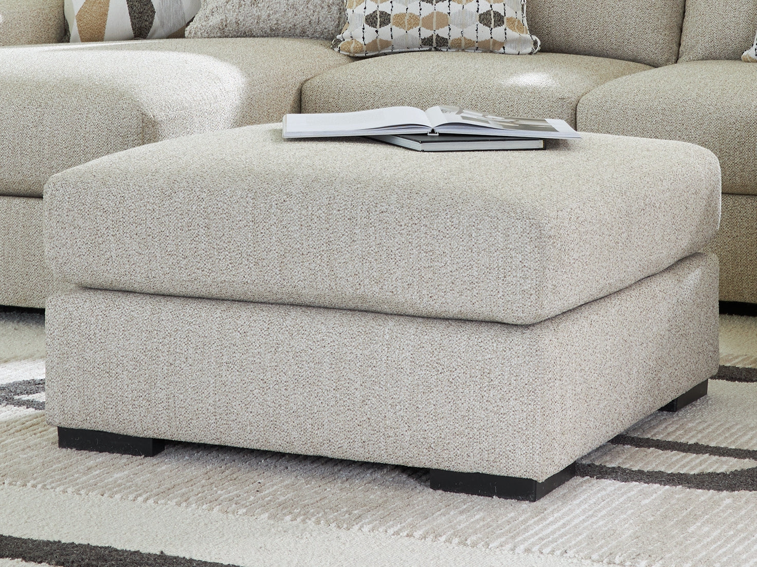 Haines Furniture Outlet - Ashley Furniture - Laurelgrove Living Room - Oversized Accent Ottoman / Pebble - 7510508