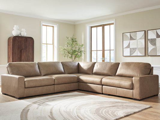 Haines Furniture Outlet - Ashley Furniture - Veronella Sectional - RAF 5-Piece Sectional / Sahara - 76106S17