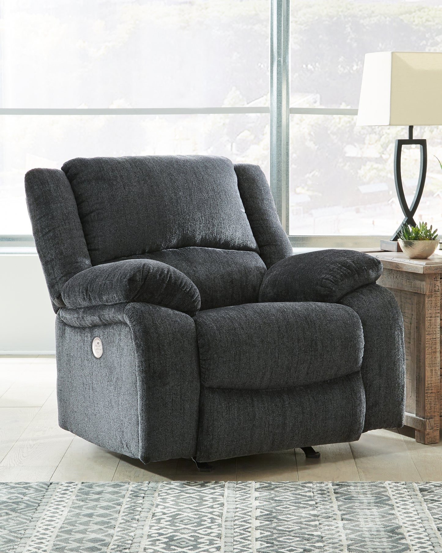Haines Furniture Outlet - Ashley Furniture - Draycoll Living Room - Power Rocker Recliner / Slate - 7650498