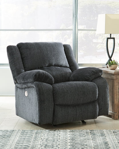 Haines Furniture Outlet - Ashley Furniture - Draycoll Living Room - Power Rocker Recliner / Slate - 7650498