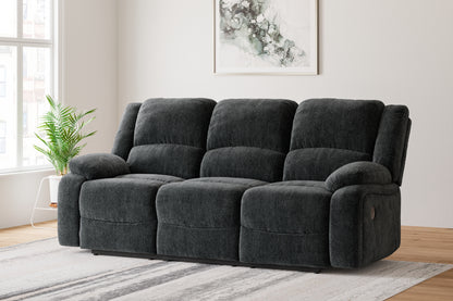 Haines Furniture Outlet - Ashley Furniture - Draycoll Living Room - Reclining Power Sofa / Slate - 7650487