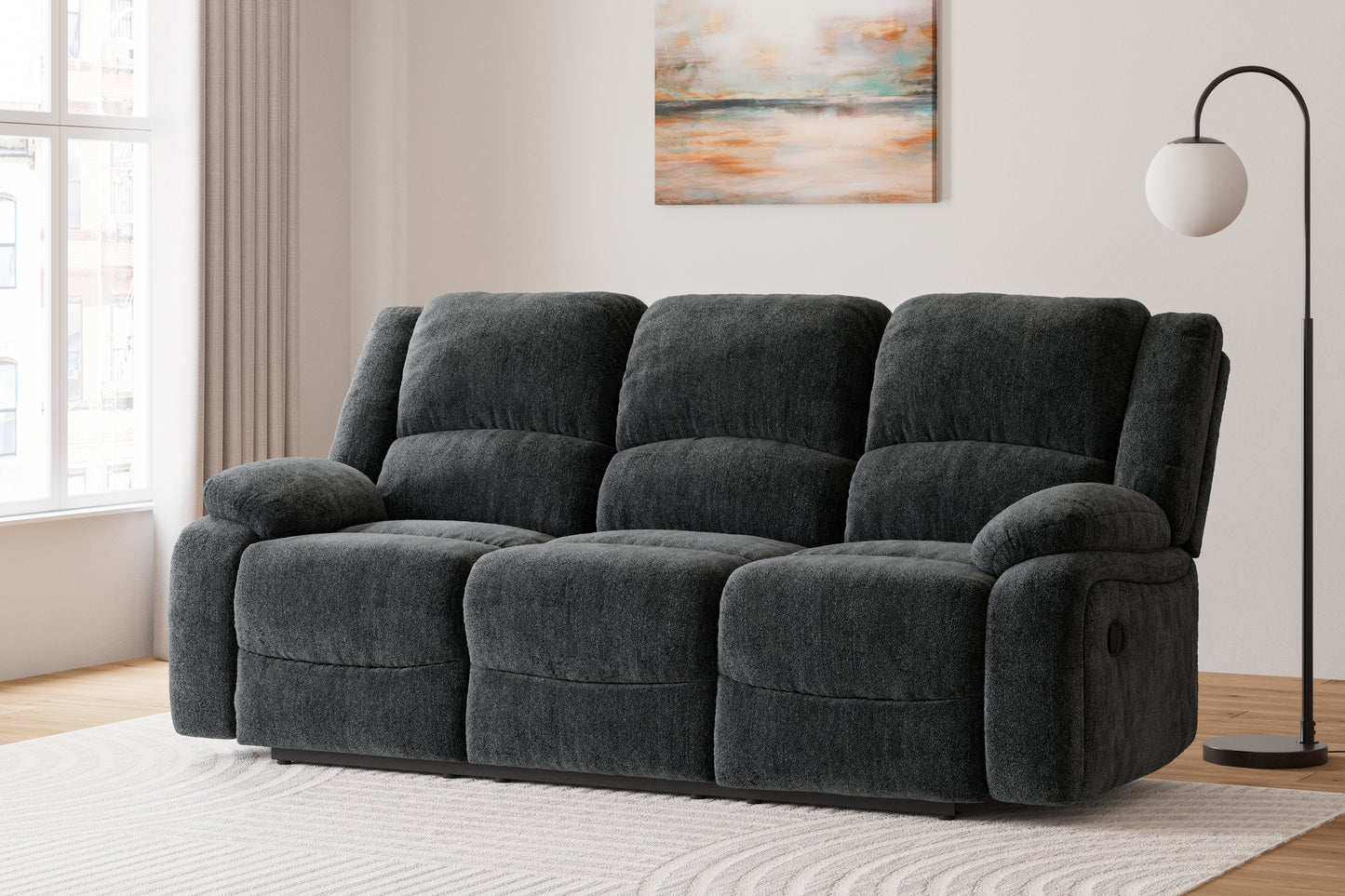 Haines Furniture Outlet - Ashley Furniture - Draycoll Living Room - Reclining Sofa / Slate - 7650488