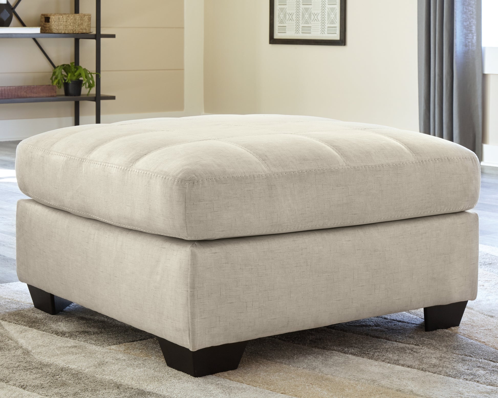 Haines Furniture Outlet - Ashley Furniture - Falkirk Living Room - Oversized Accent Ottoman / Parchment - 8080608